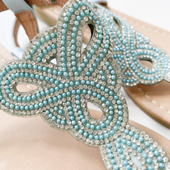 Steven Ella Blue Embellished Sandals B8065 - Picture 6 of 7